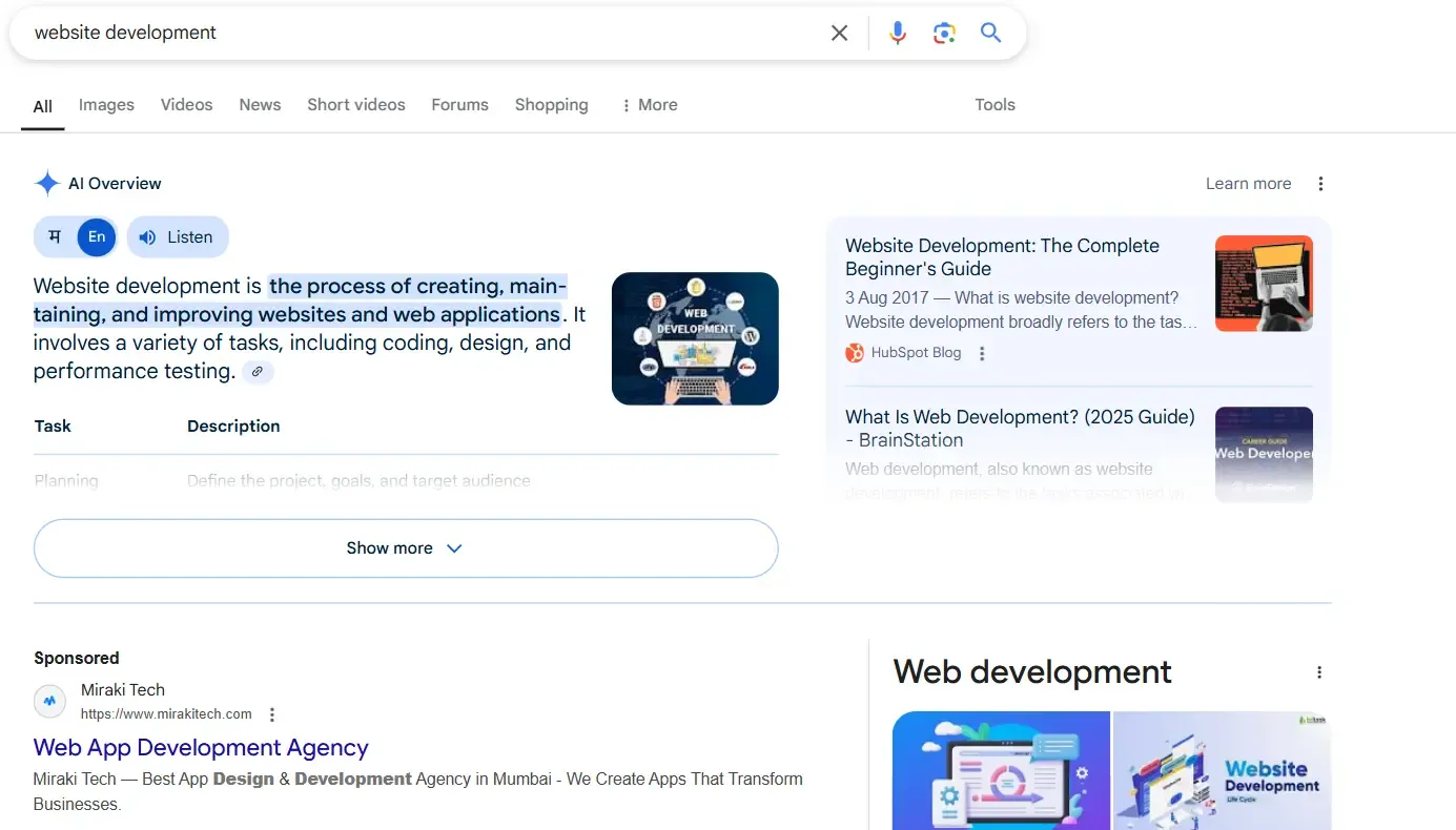 Layoutofasearchengineresultspage